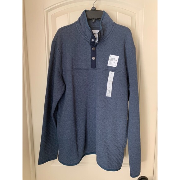 Sonoma Sweater Mens Small Blue Quarter Snap Pullover Fleece Supersoft New NWT - Picture 1 of 2